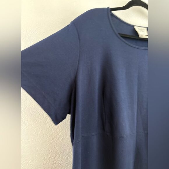 Maggie Barnes Maxi Shift Dress Short Sleeve Modest Minimalist Blue size 2XWP - Picture 4 of 7